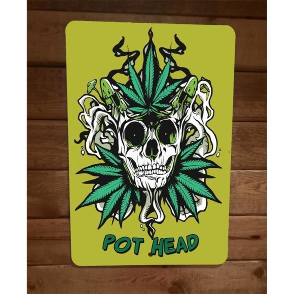 Pot Head 420 Mary Jane8x12 Metal Wall‎ Sign